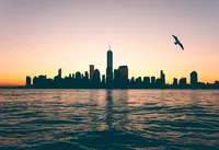 Sagoma del tramonto di Manhattan