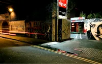 Nighttime street graffiti