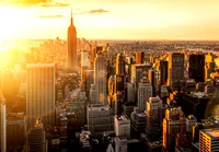 Lo skyline di New York al tramonto